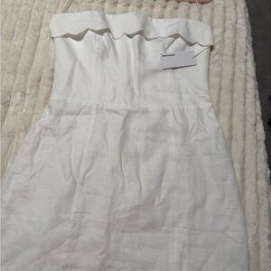 Reformation White Mini Linen Dress